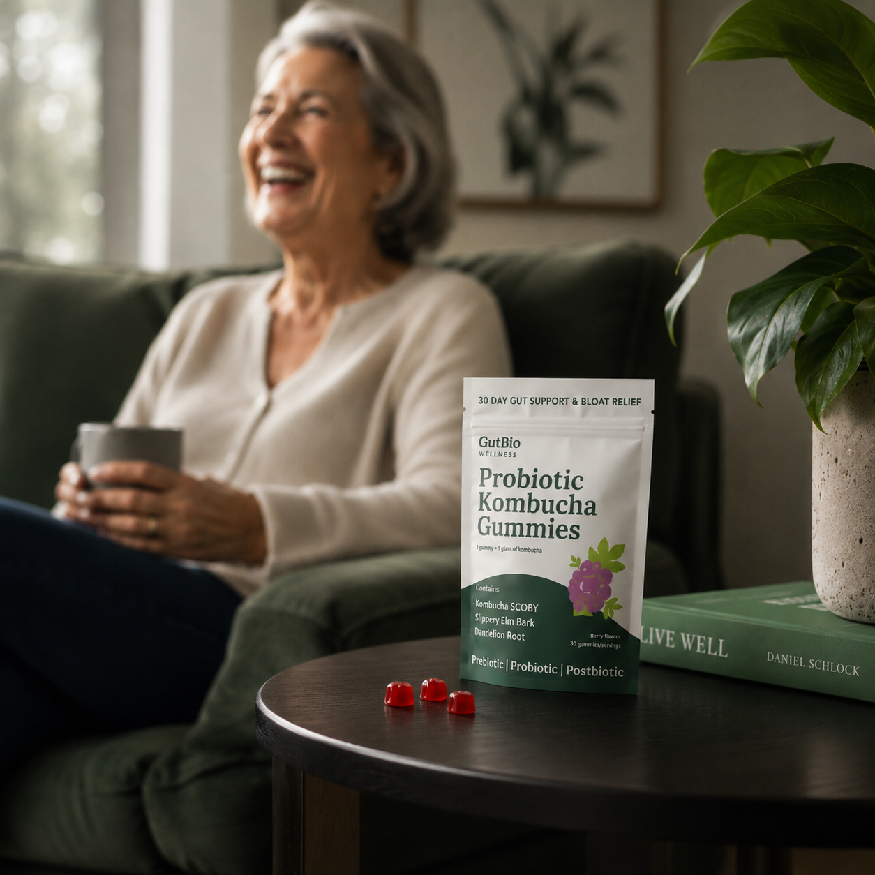 Probiotic Kombucha Gummies - Daily Gut &amp; Regularity Support
