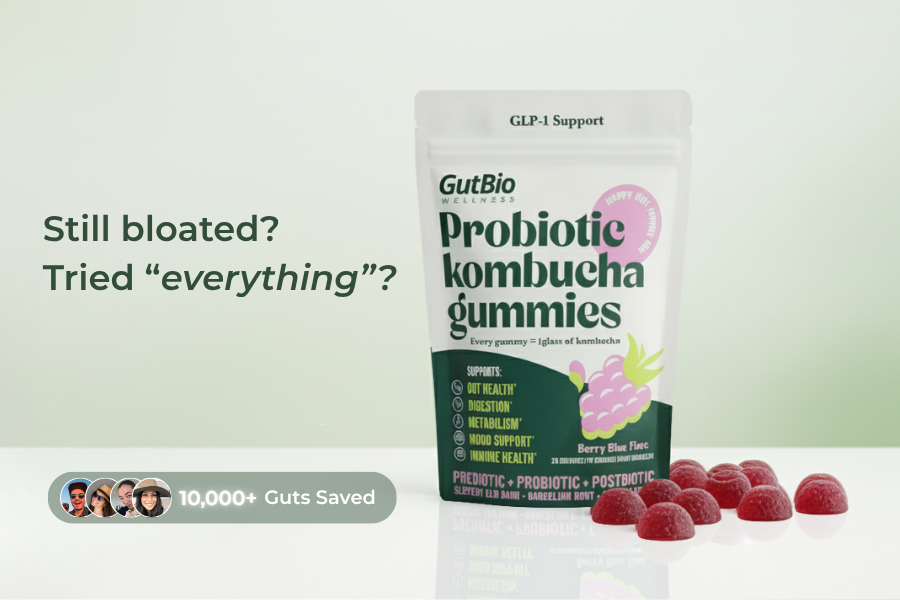 GutBio Kombucha Gummies for bloating relief